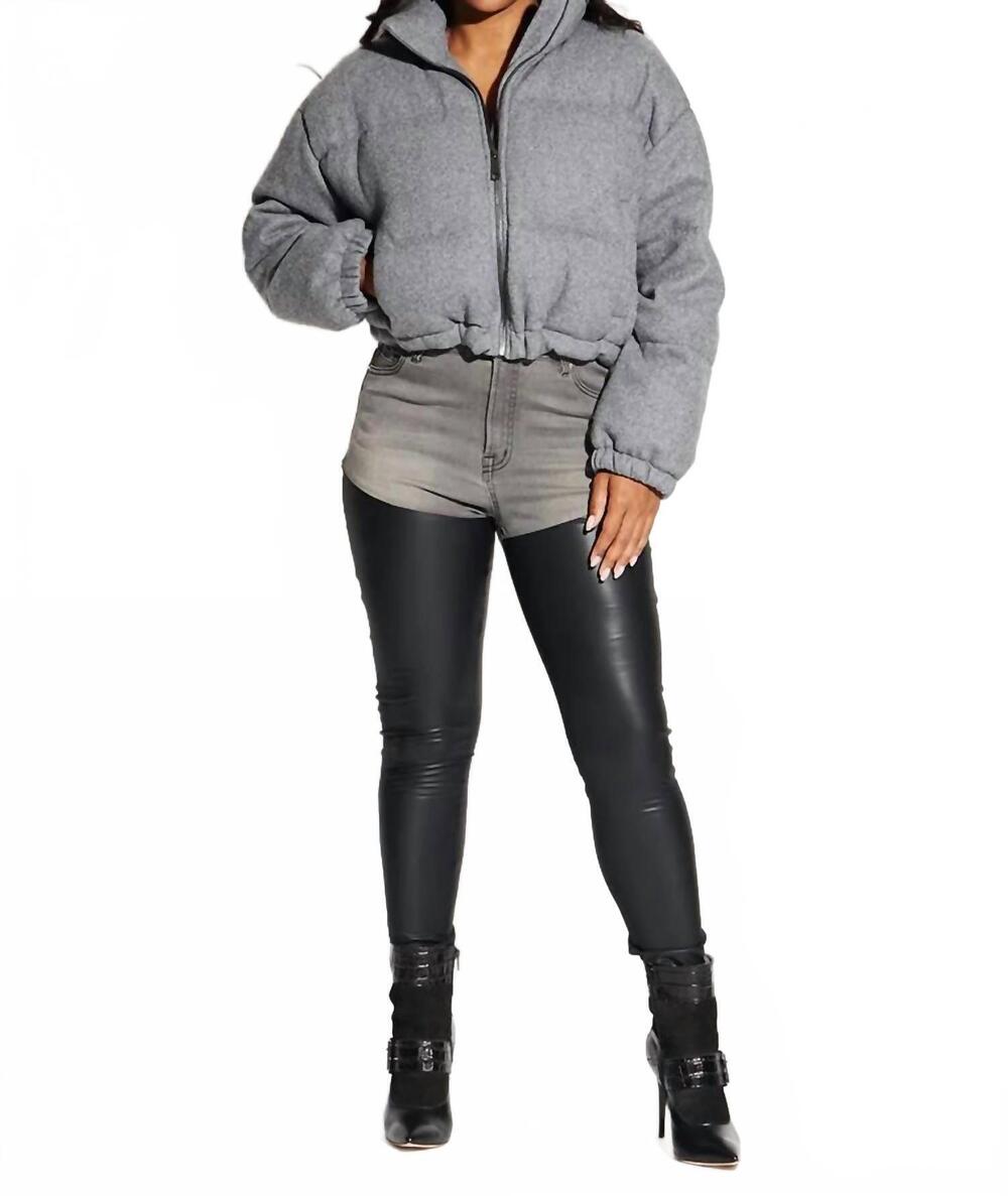NEW CIRCULAR PATH boxy puffer jacket in cement gray